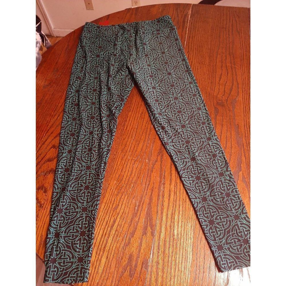 Tall & Curvy 12-18 LulaRoe Teal and Black Casual Athletic Leggings